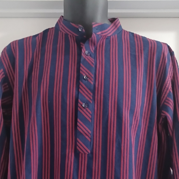 Striped Blue and Red Men's Kurta - Picture 4 of 8